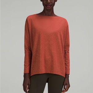 lululemon Back In Action long sleeve in Cayenne Spark